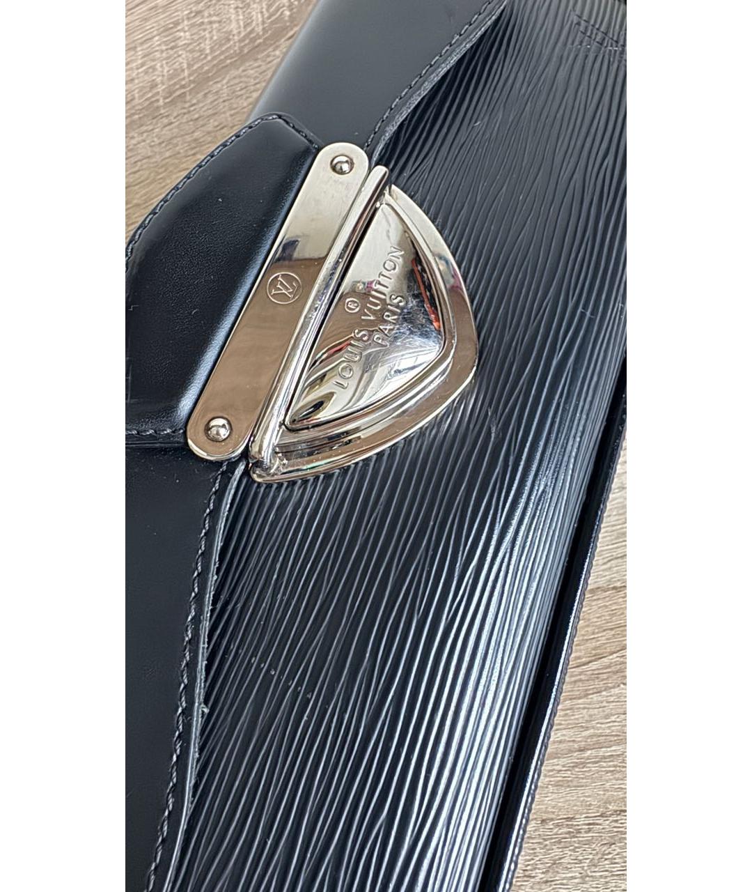 LOUIS VUITTON Черная кожаная сумка с короткими ручками, фото 8