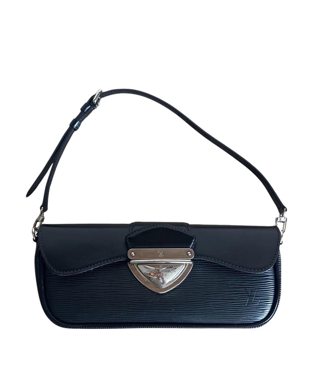 LOUIS VUITTON Черная кожаная сумка с короткими ручками, фото 1