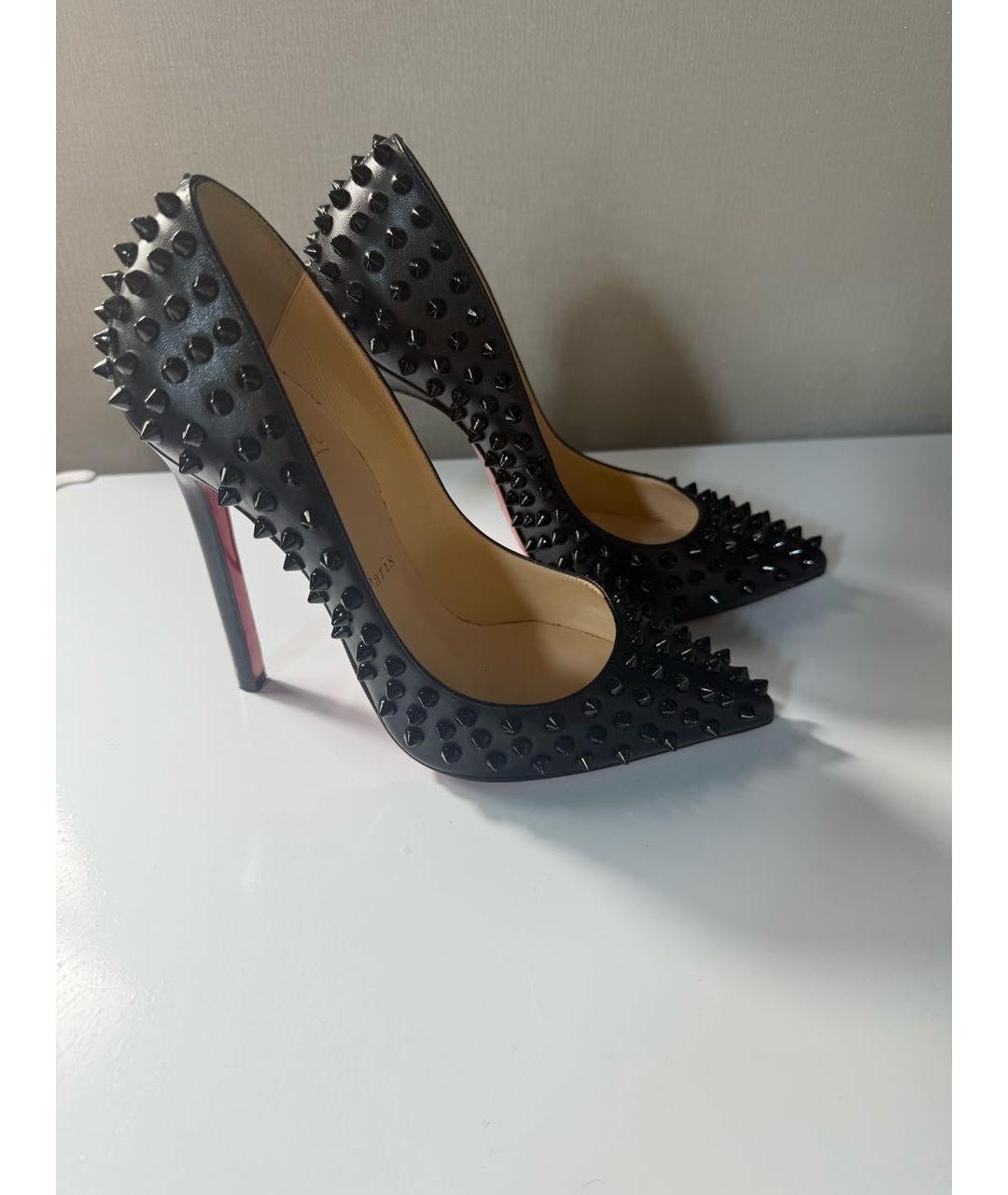 CHRISTIAN LOUBOUTIN Черные кожаные туфли, фото 2