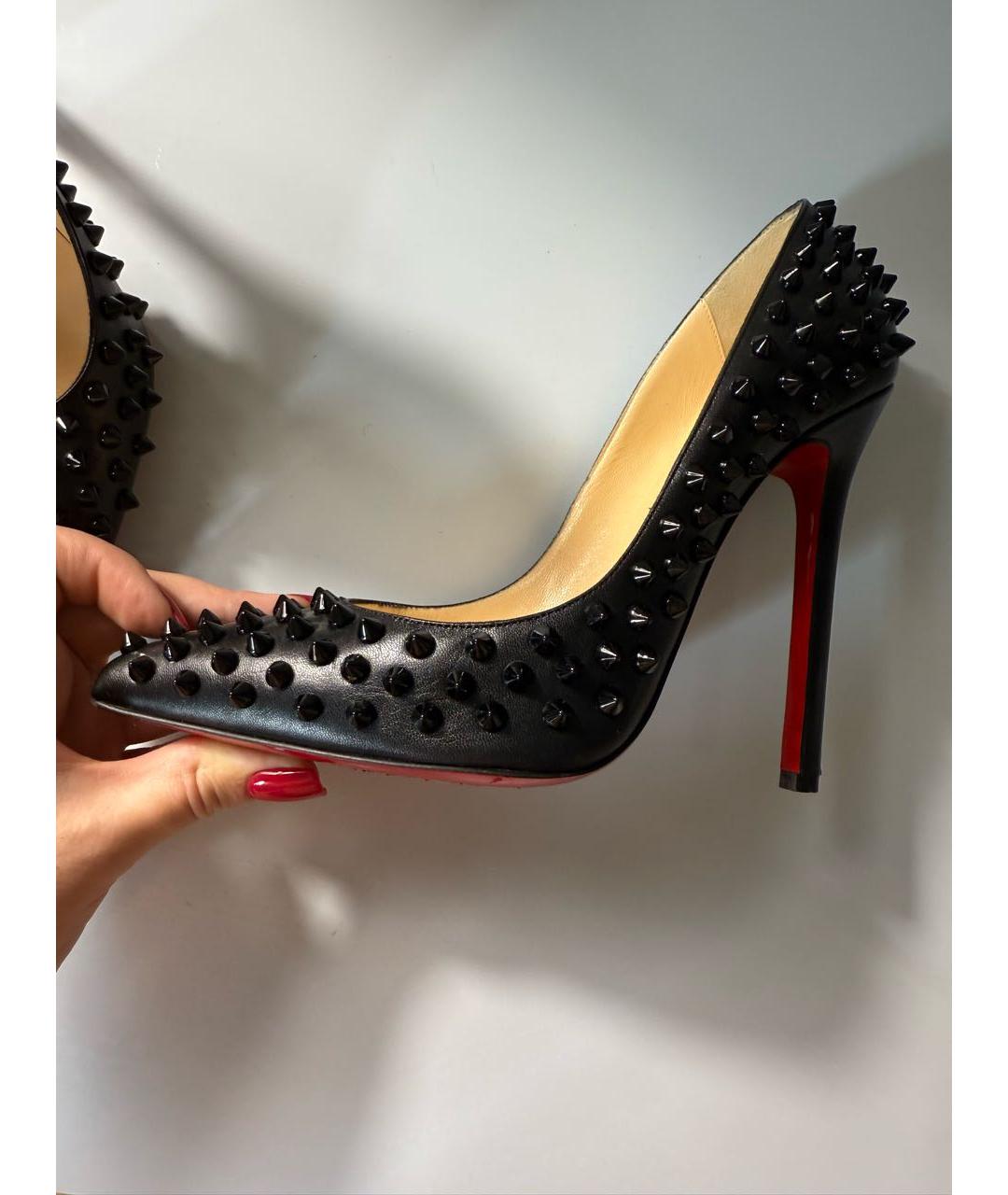 CHRISTIAN LOUBOUTIN Черные кожаные туфли, фото 6