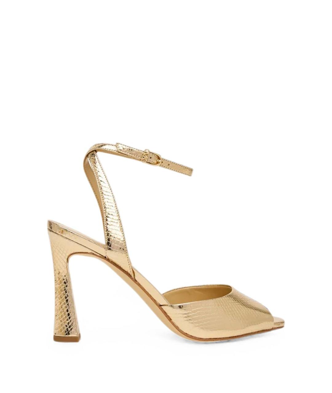 MICHAEL KORS Золотые кожаные босоножки, фото 1