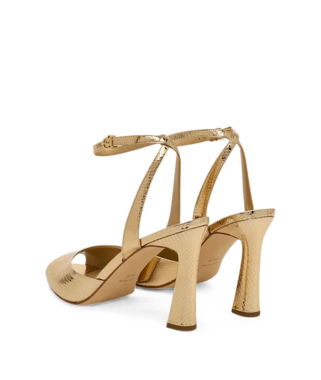 MICHAEL KORS Золотые кожаные босоножки, фото 2