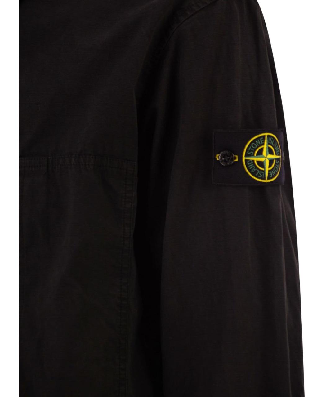 STONE ISLAND Черная хлопковая кэжуал рубашка, фото 3