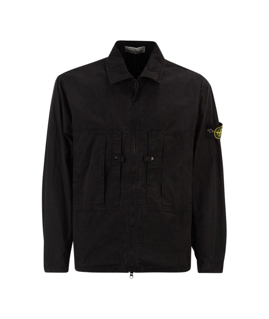 STONE ISLAND Черная хлопковая кэжуал рубашка, фото 1