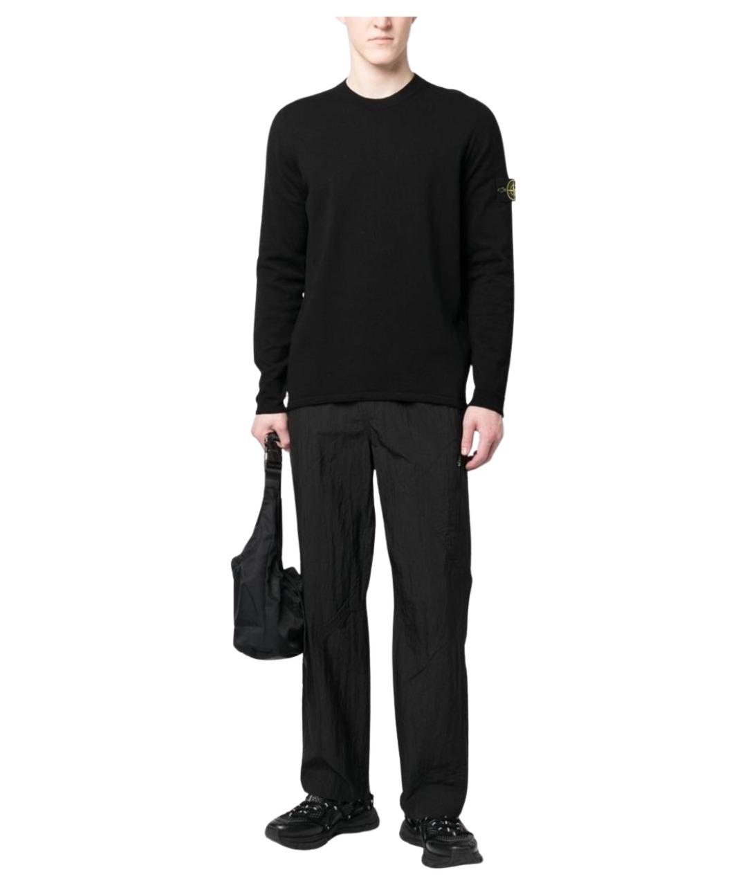 STONE ISLAND Черный хлопковый джемпер / свитер, фото 3