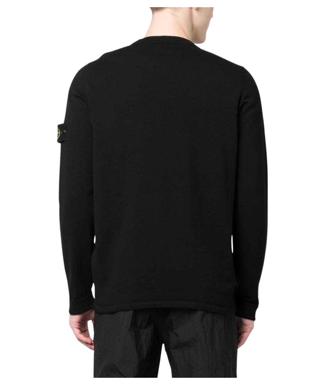 STONE ISLAND Черный хлопковый джемпер / свитер, фото 5