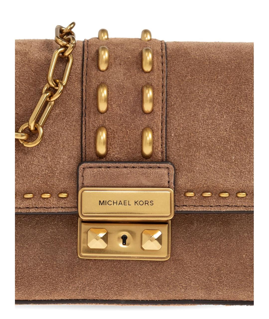 MICHAEL KORS Коричневая замшевая сумка через плечо, фото 5