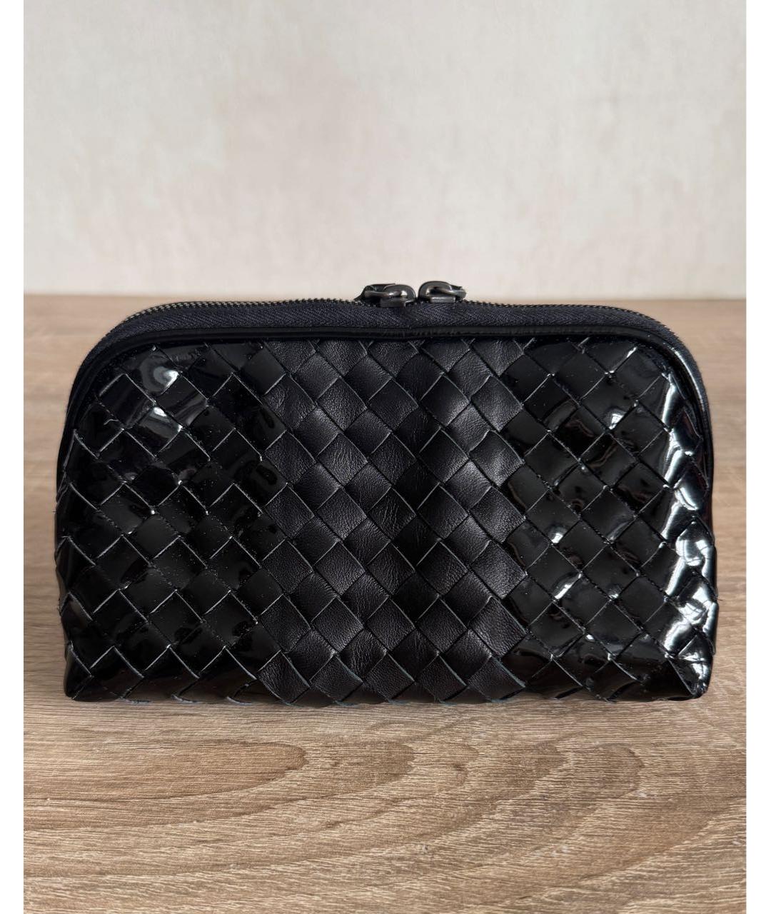 BOTTEGA VENETA Черная кожаная косметичка, фото 2