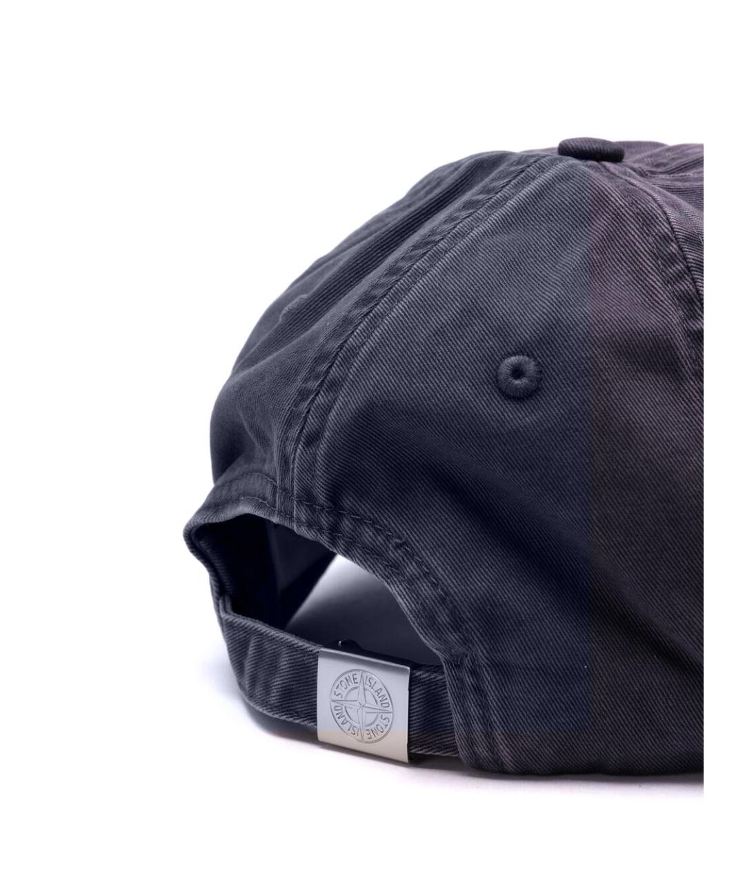 STONE ISLAND Темно-синяя хлопковая кепка/бейсболка, фото 4