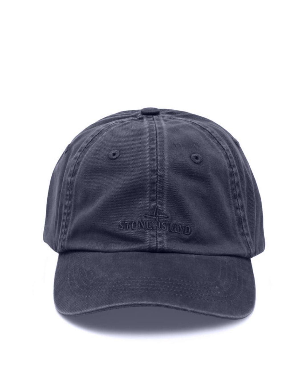 STONE ISLAND Темно-синяя хлопковая кепка/бейсболка, фото 1