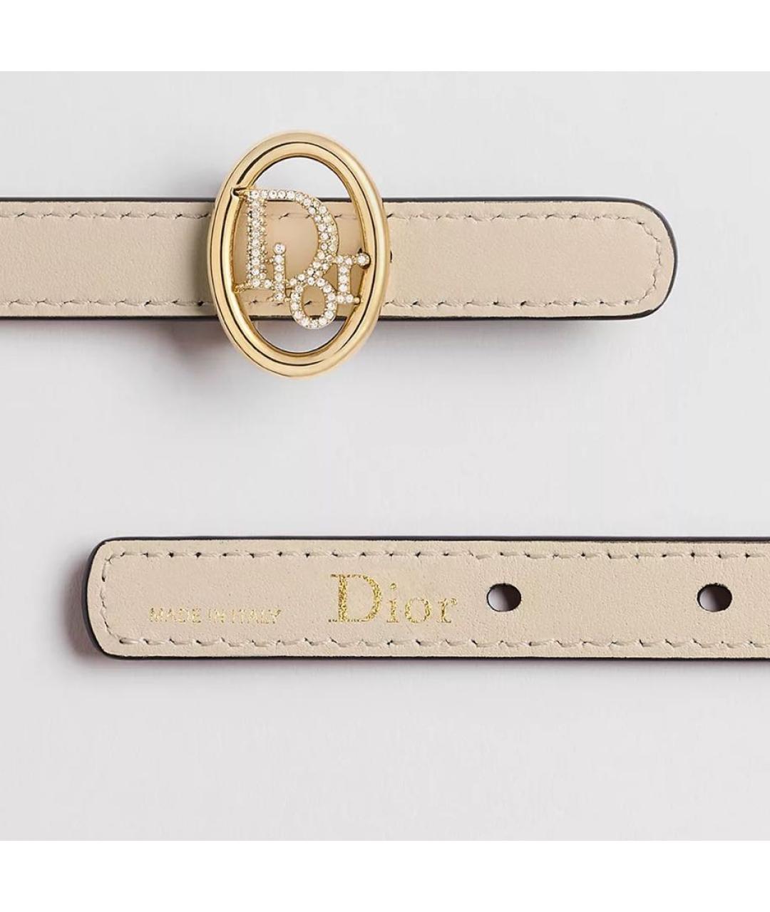 CHRISTIAN DIOR Черный кожаный ремень, фото 3