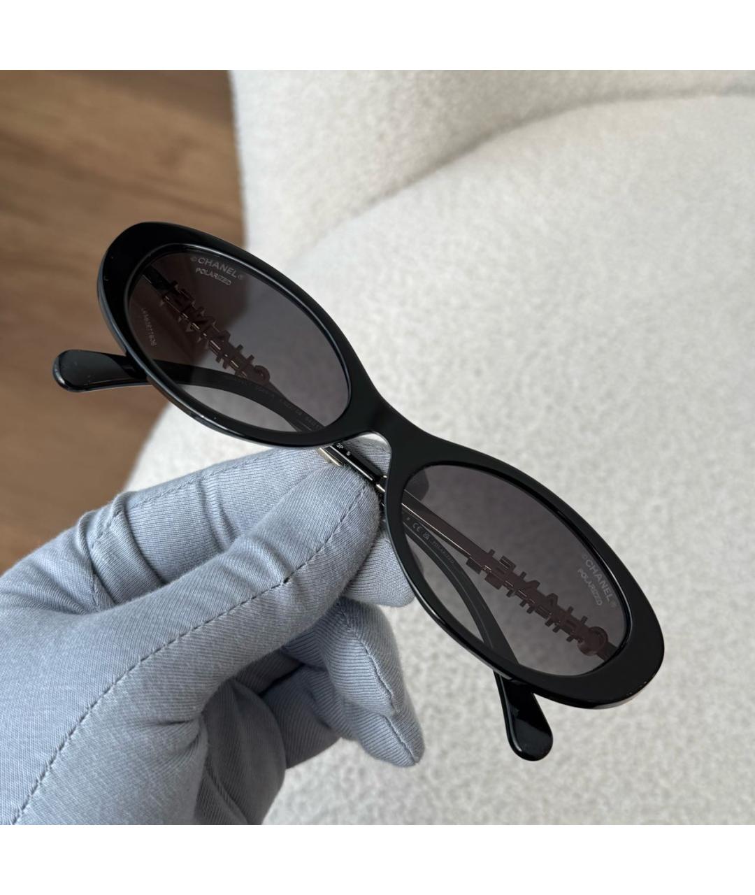 CHANEL Золотые металлические солнцезащитные очки, фото 2
