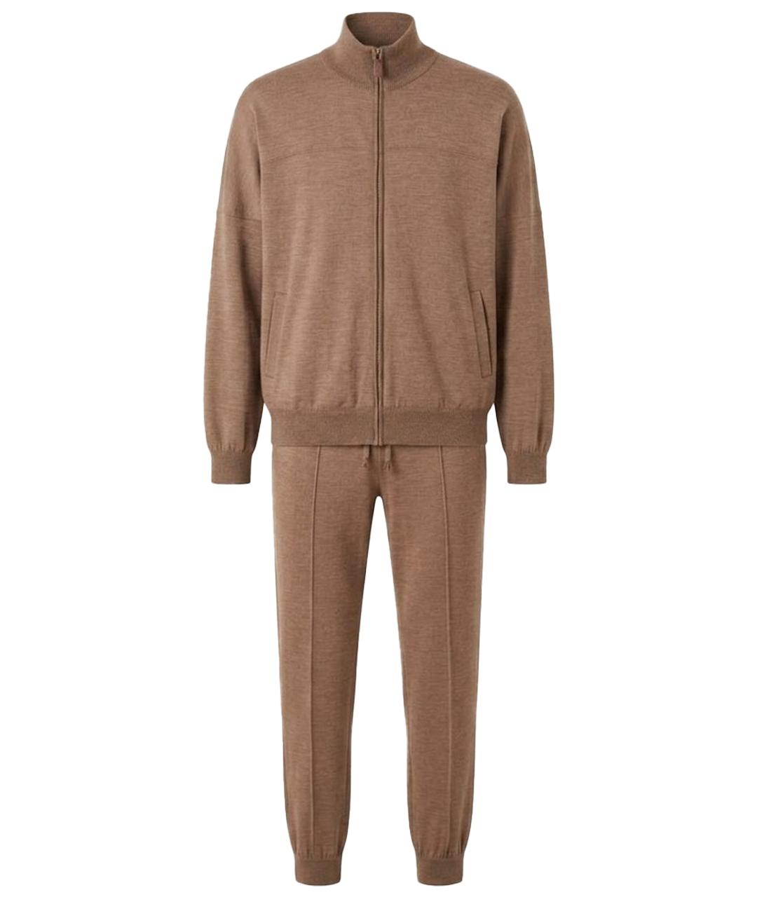 LORO PIANA Коричневый кашемировый костюм с брюками, фото 1