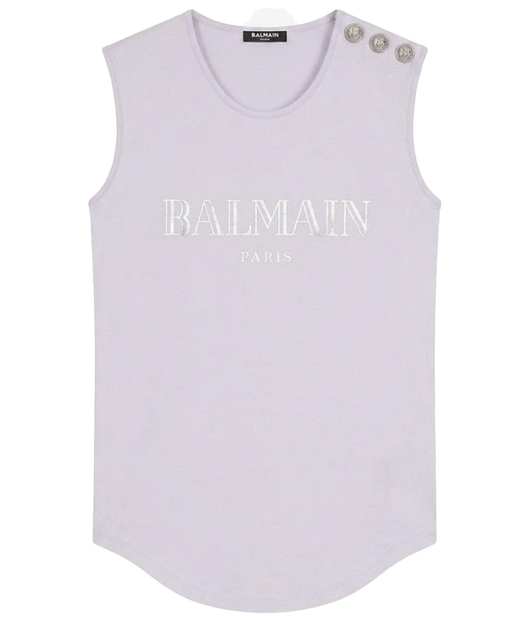 BALMAIN Фиолетовая хлопковая майка, фото 1