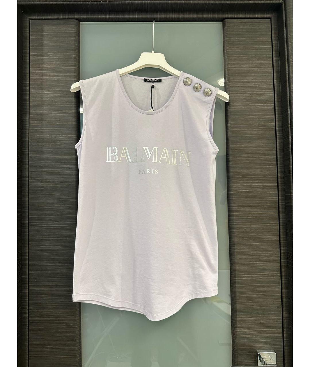 BALMAIN Фиолетовая хлопковая майка, фото 6