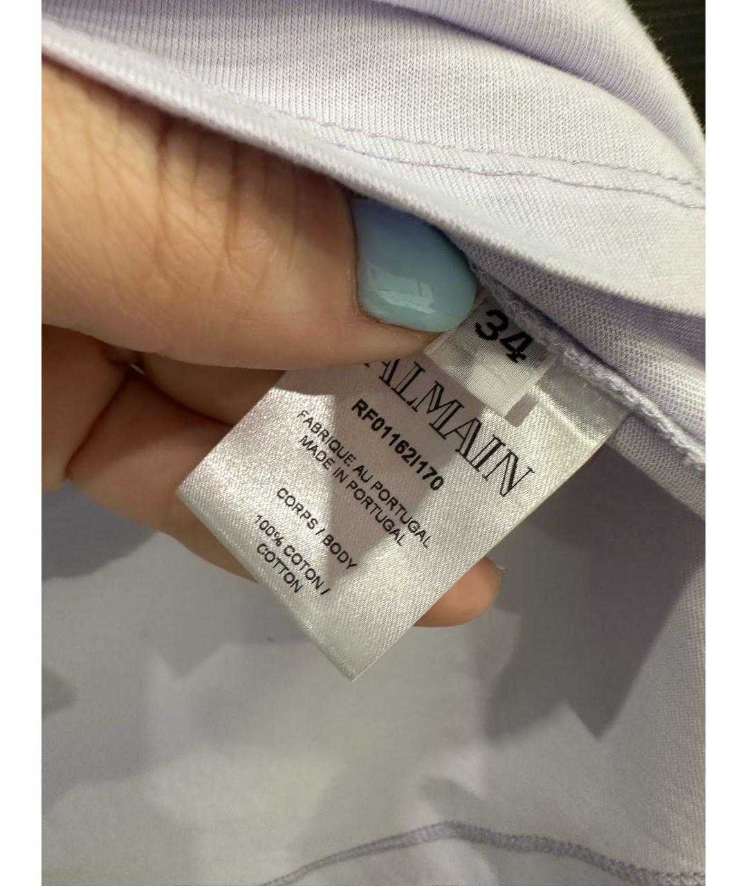 BALMAIN Фиолетовая хлопковая майка, фото 5