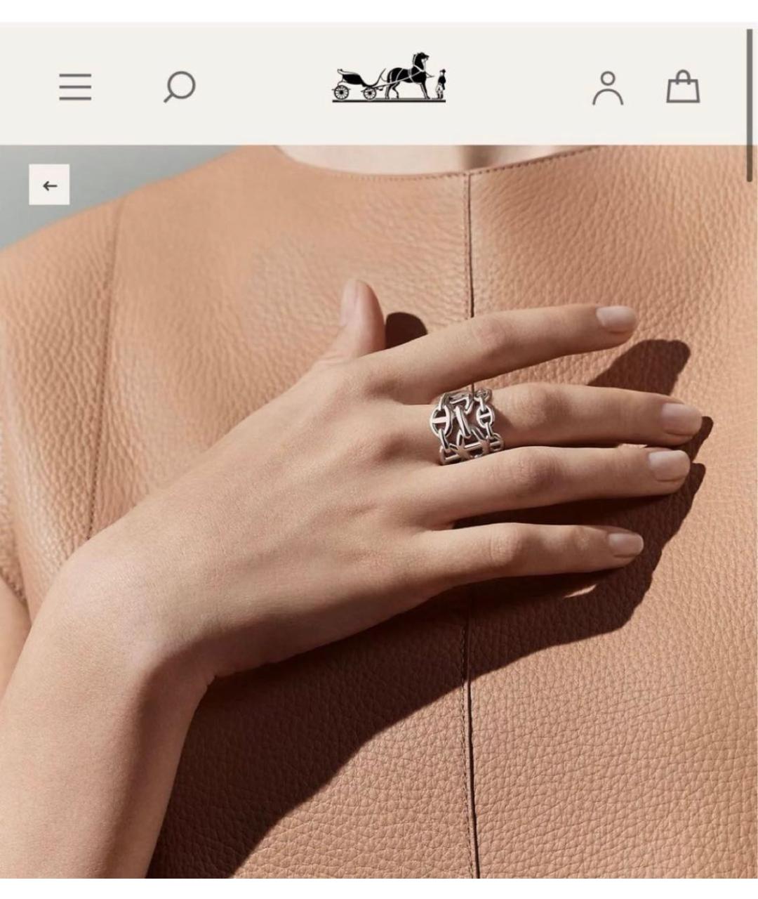 HERMES Серебряное серебряное кольцо, фото 7
