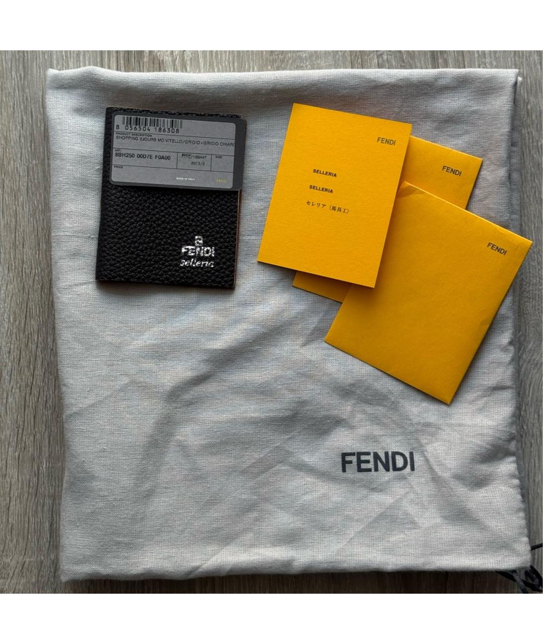 FENDI Черная сумка тоут из экзотической кожи, фото 7