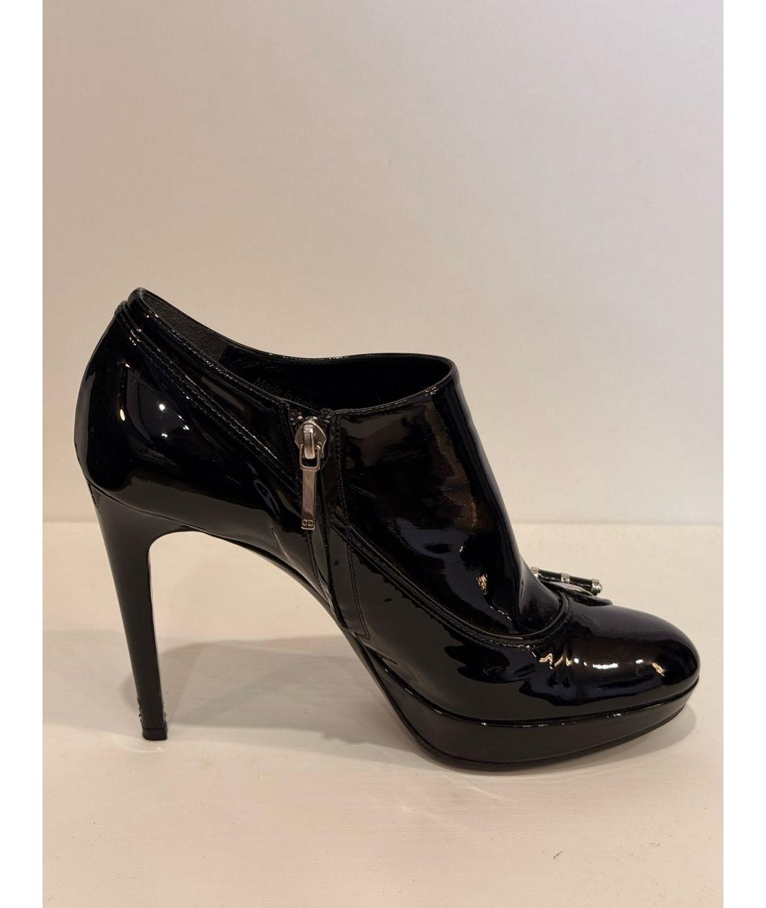CHRISTIAN DIOR Черные ботильоны из лакированной кожи, фото 6