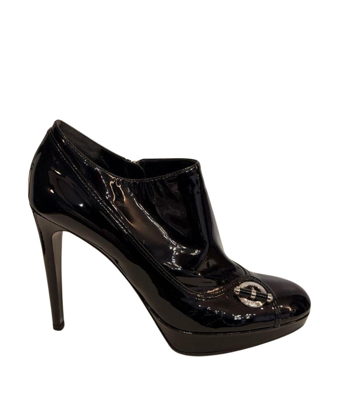CHRISTIAN DIOR Черные ботильоны из лакированной кожи, фото 1