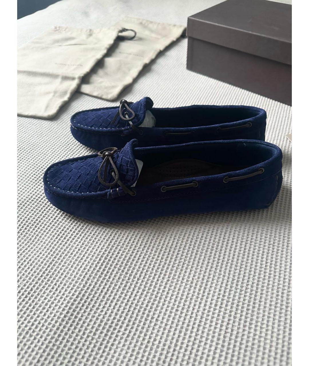 BOTTEGA VENETA Синие замшевые мокасины, фото 9