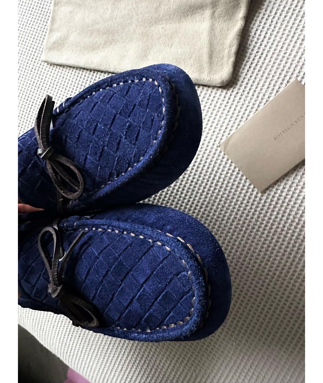BOTTEGA VENETA Синие замшевые мокасины, фото 7