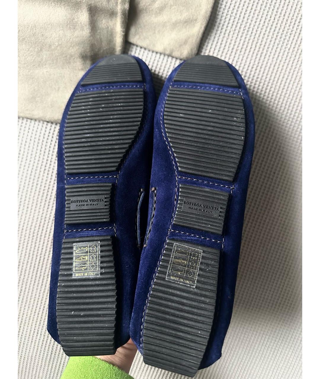BOTTEGA VENETA Синие замшевые мокасины, фото 5
