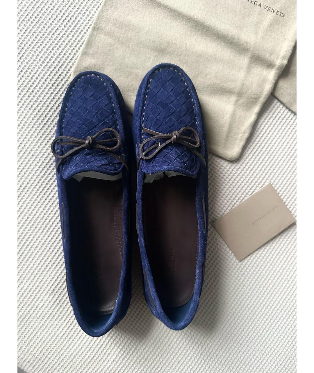 BOTTEGA VENETA Синие замшевые мокасины, фото 3