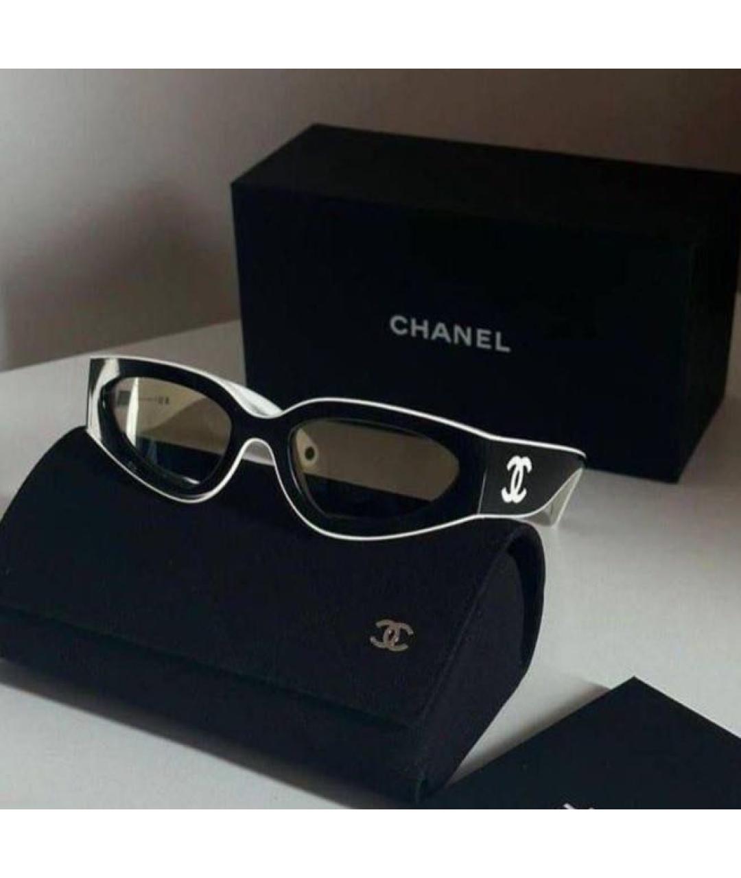 CHANEL Белые пластиковые солнцезащитные очки, фото 2