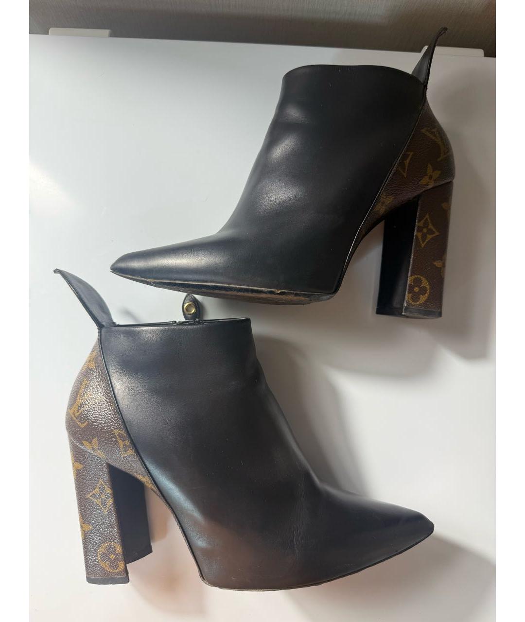 LOUIS VUITTON Черные кожаные ботильоны, фото 8