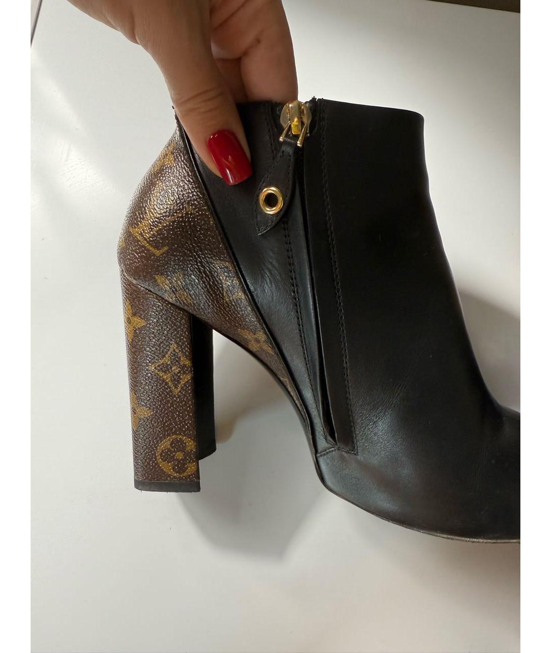 LOUIS VUITTON Черные кожаные ботильоны, фото 5