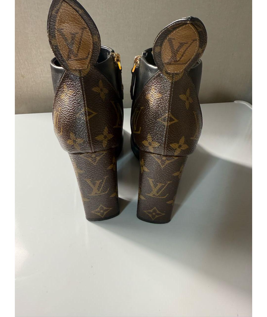 LOUIS VUITTON Черные кожаные ботильоны, фото 4