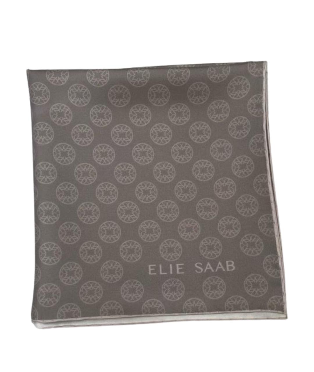 ELIE SAAB Бежевый шелковый платок, фото 1