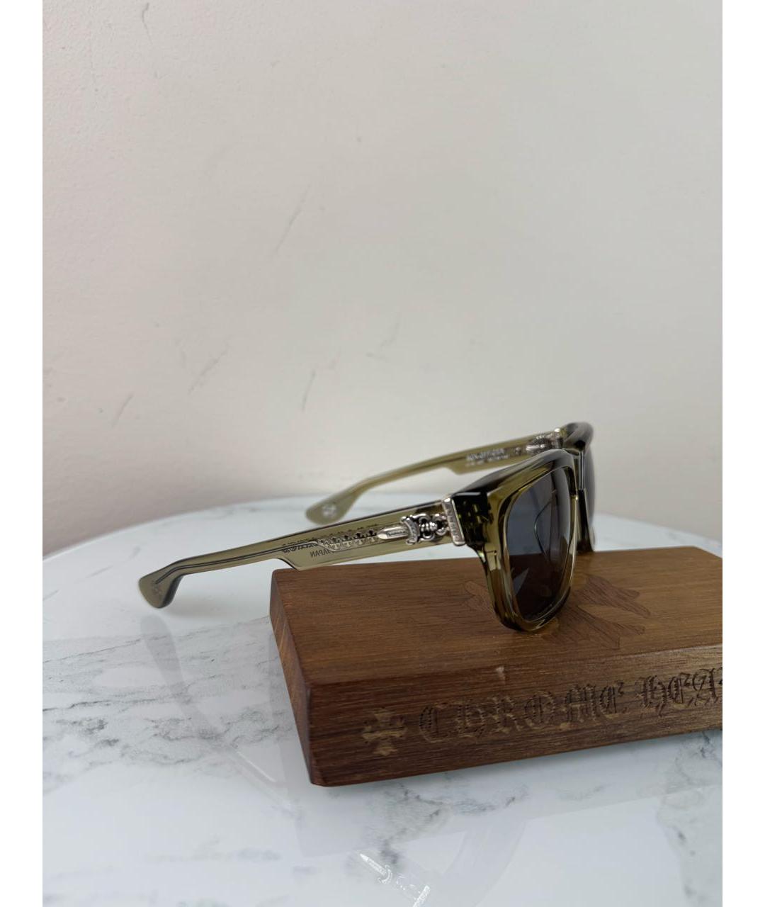CHROME HEARTS Хаки пластиковые солнцезащитные очки, фото 8