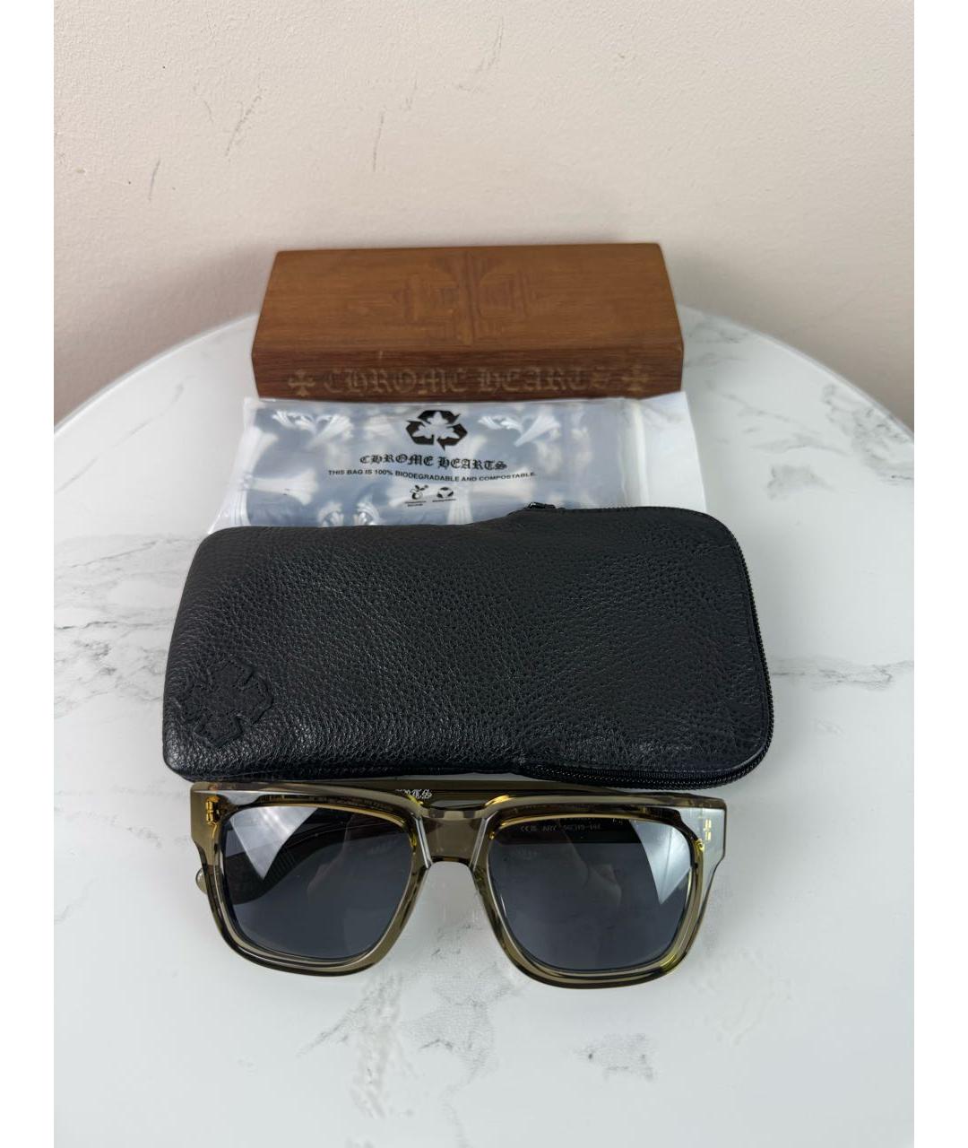 CHROME HEARTS Хаки пластиковые солнцезащитные очки, фото 2