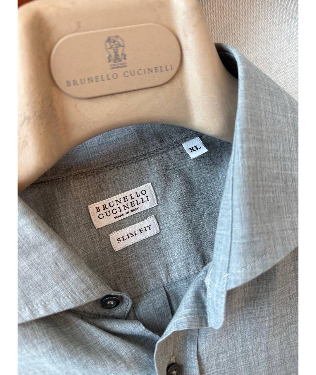 BRUNELLO CUCINELLI Серая классическая рубашка, фото 3