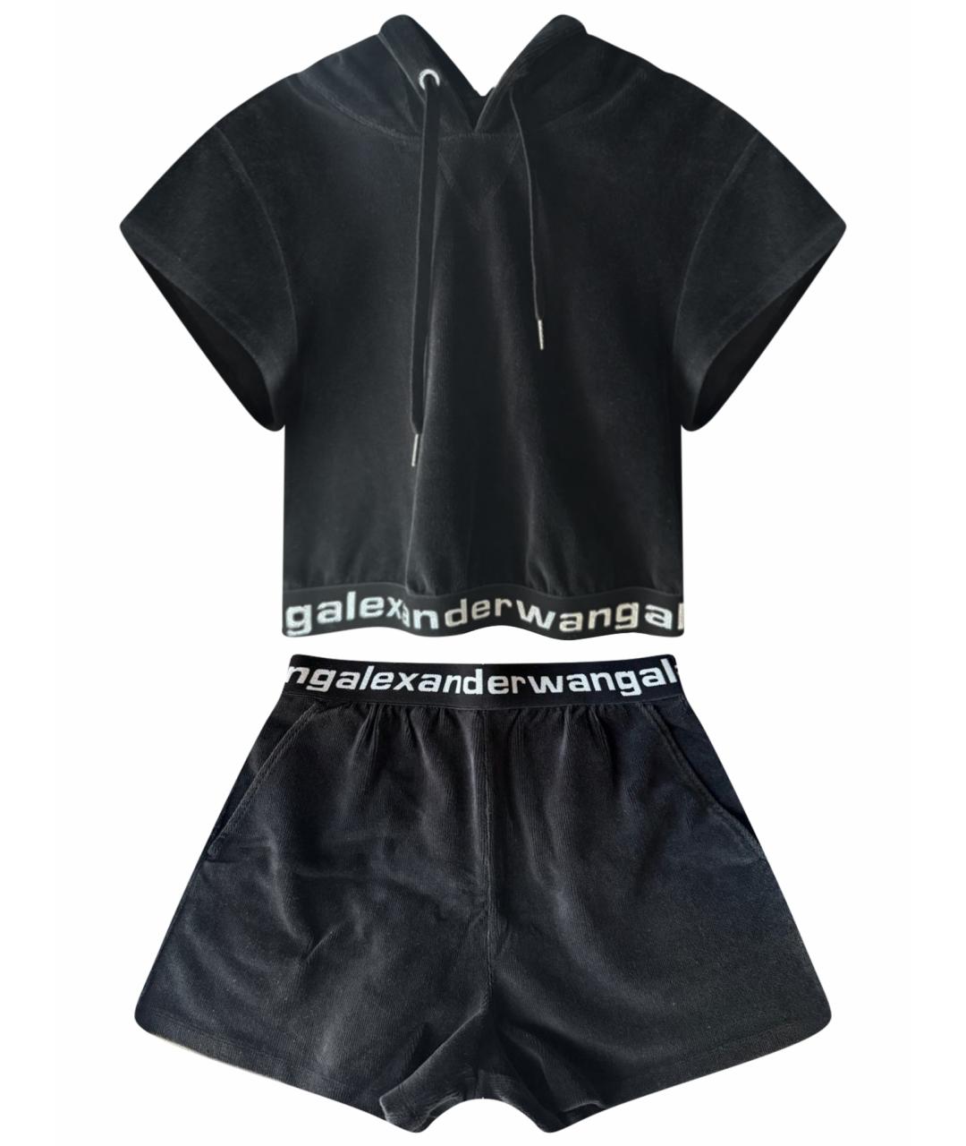 T BY ALEXANDER WANG Черный хлопковый костюм с брюками, фото 1