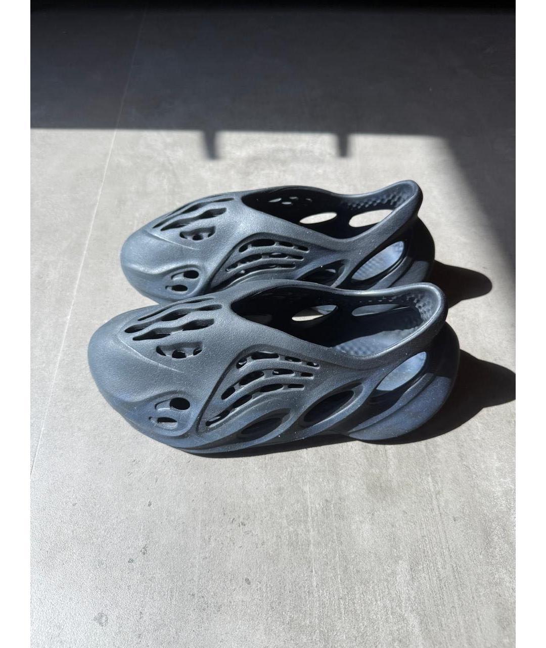 ADIDAS YEEZY Черные резиновые шлепанцы, фото 4