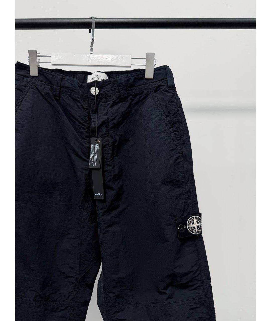 STONE ISLAND Черные синтетические брюки широкие, фото 2