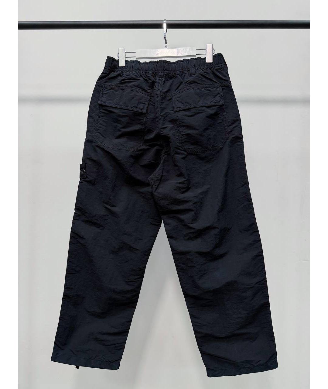 STONE ISLAND Черные синтетические брюки широкие, фото 3