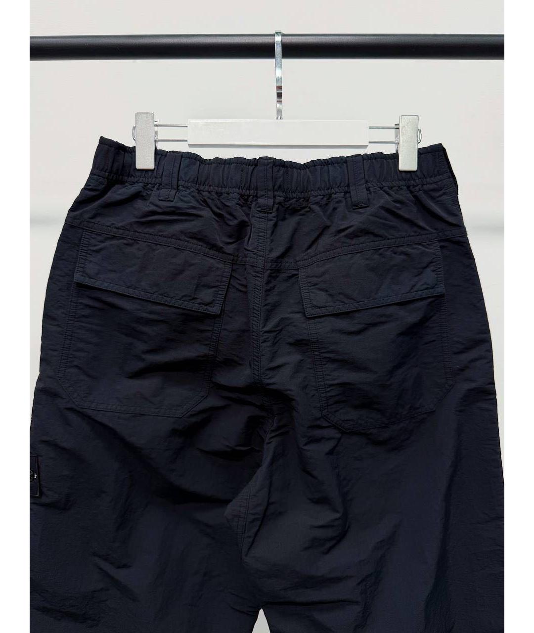 STONE ISLAND Черные синтетические брюки широкие, фото 4