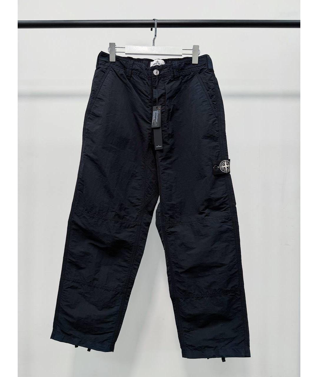 STONE ISLAND Черные синтетические брюки широкие, фото 5
