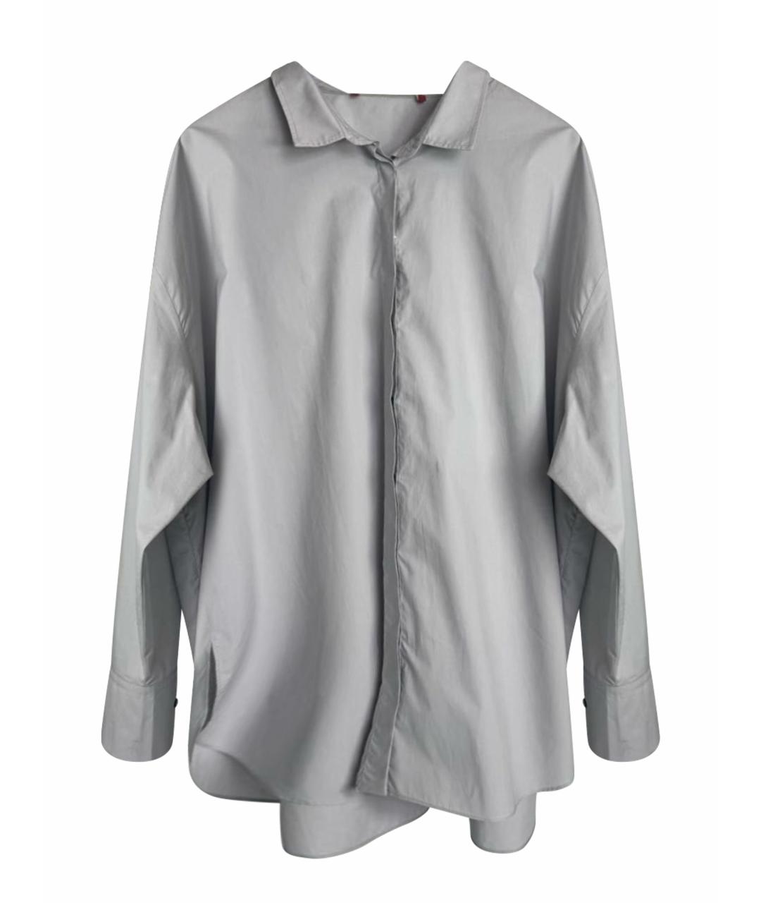 MAX MARA Серая хлопковая рубашка, фото 1