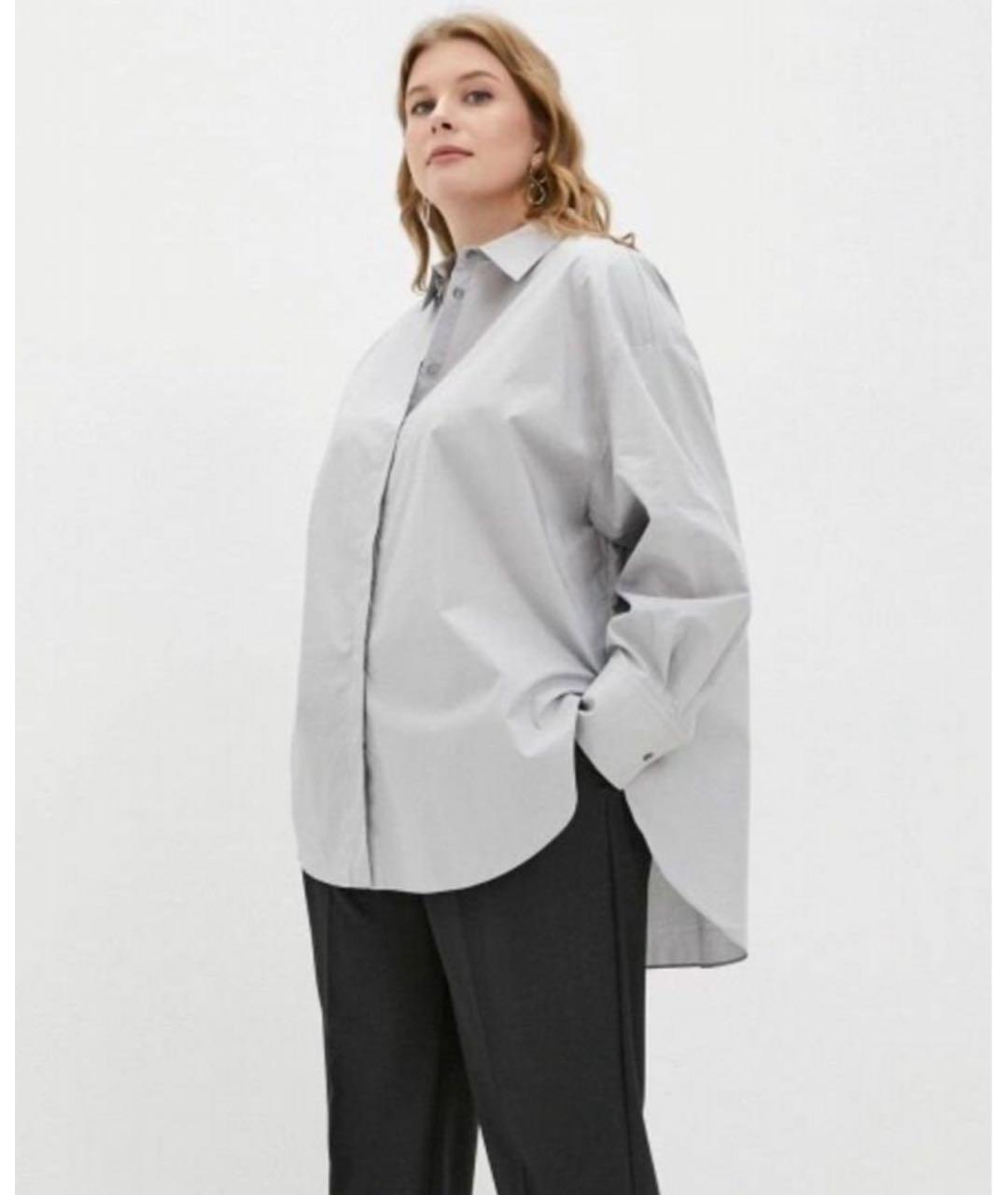MAX MARA Серая хлопковая рубашка, фото 8