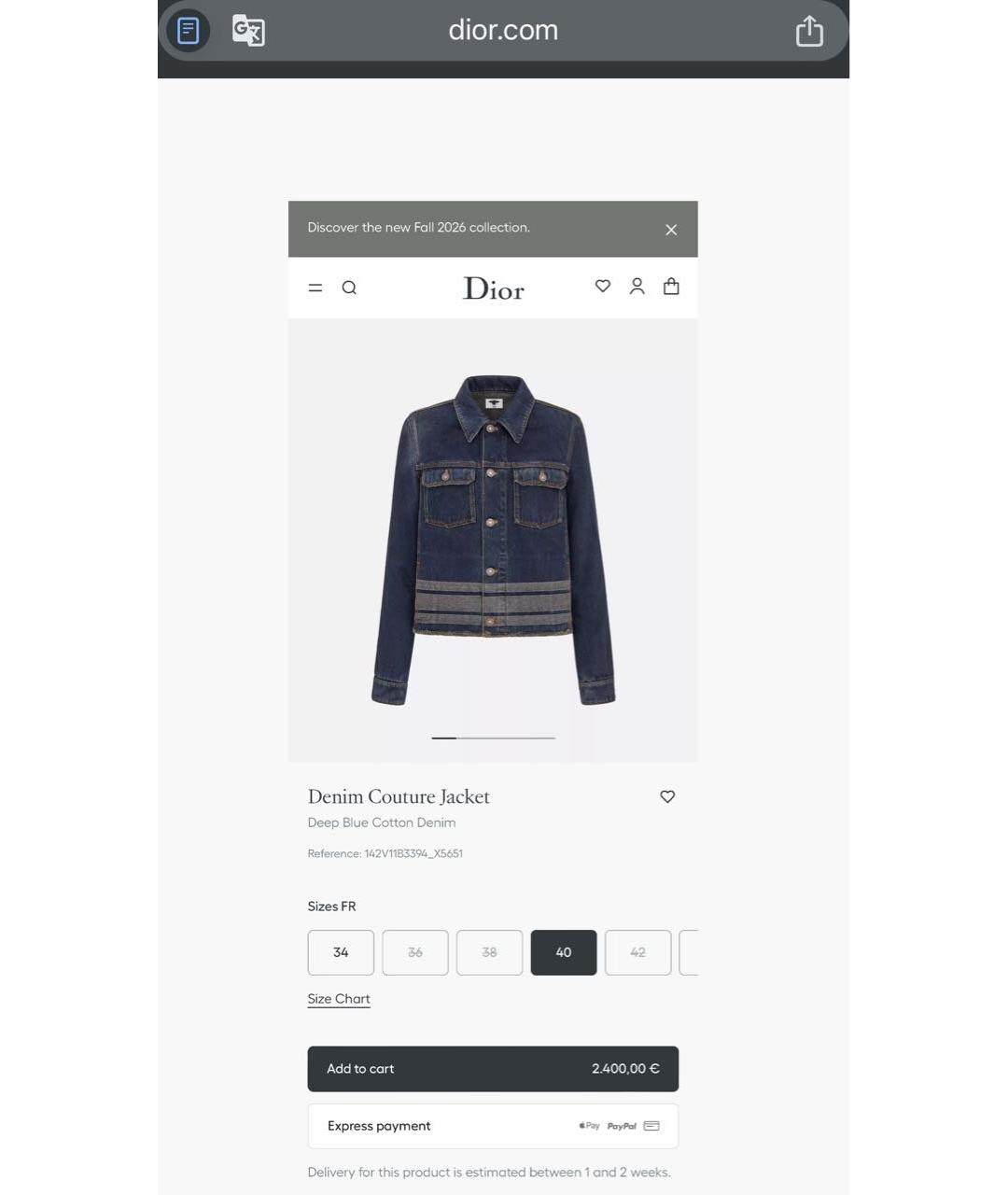 CHRISTIAN DIOR Синяя деним куртка, фото 3