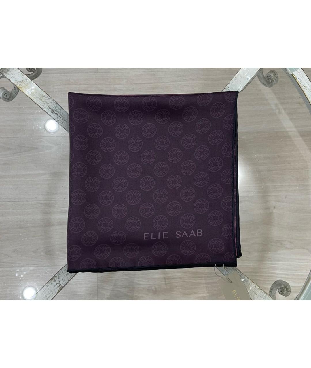 ELIE SAAB Бордовый шелковый платок, фото 5