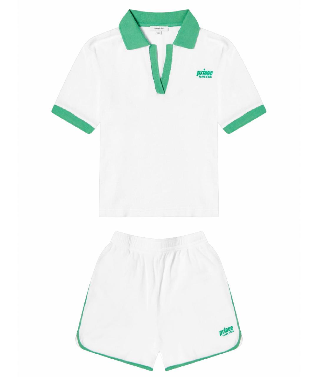 SPORTY AND RICH Белый хлопковый костюм с брюками, фото 1