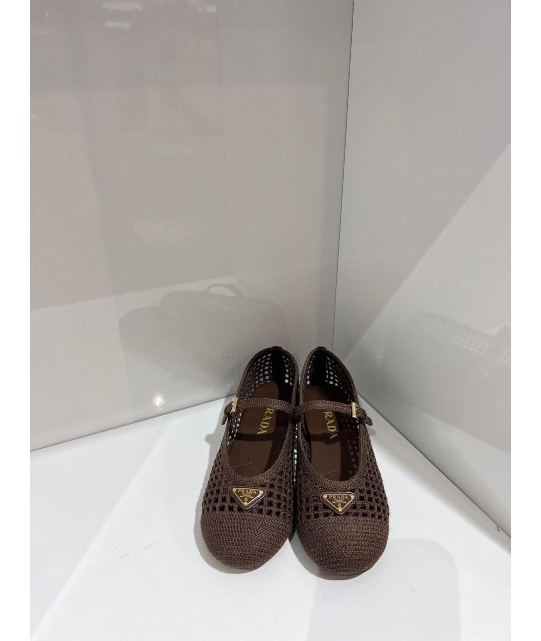 PRADA Коричневые балетки, фото 3