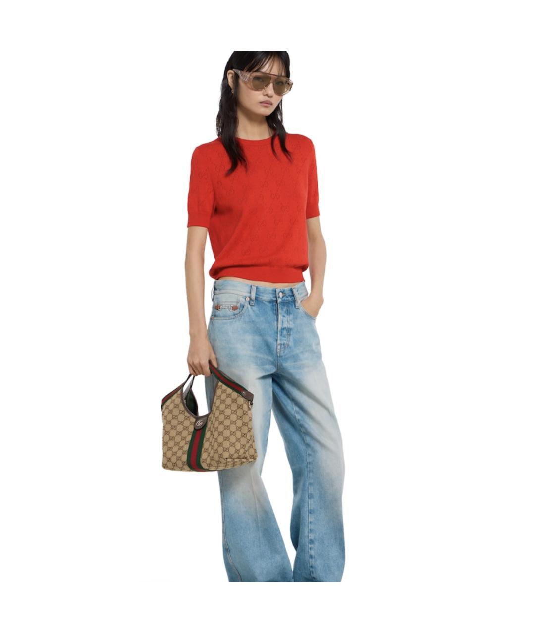 GUCCI Красный шелковый джемпер / свитер, фото 2