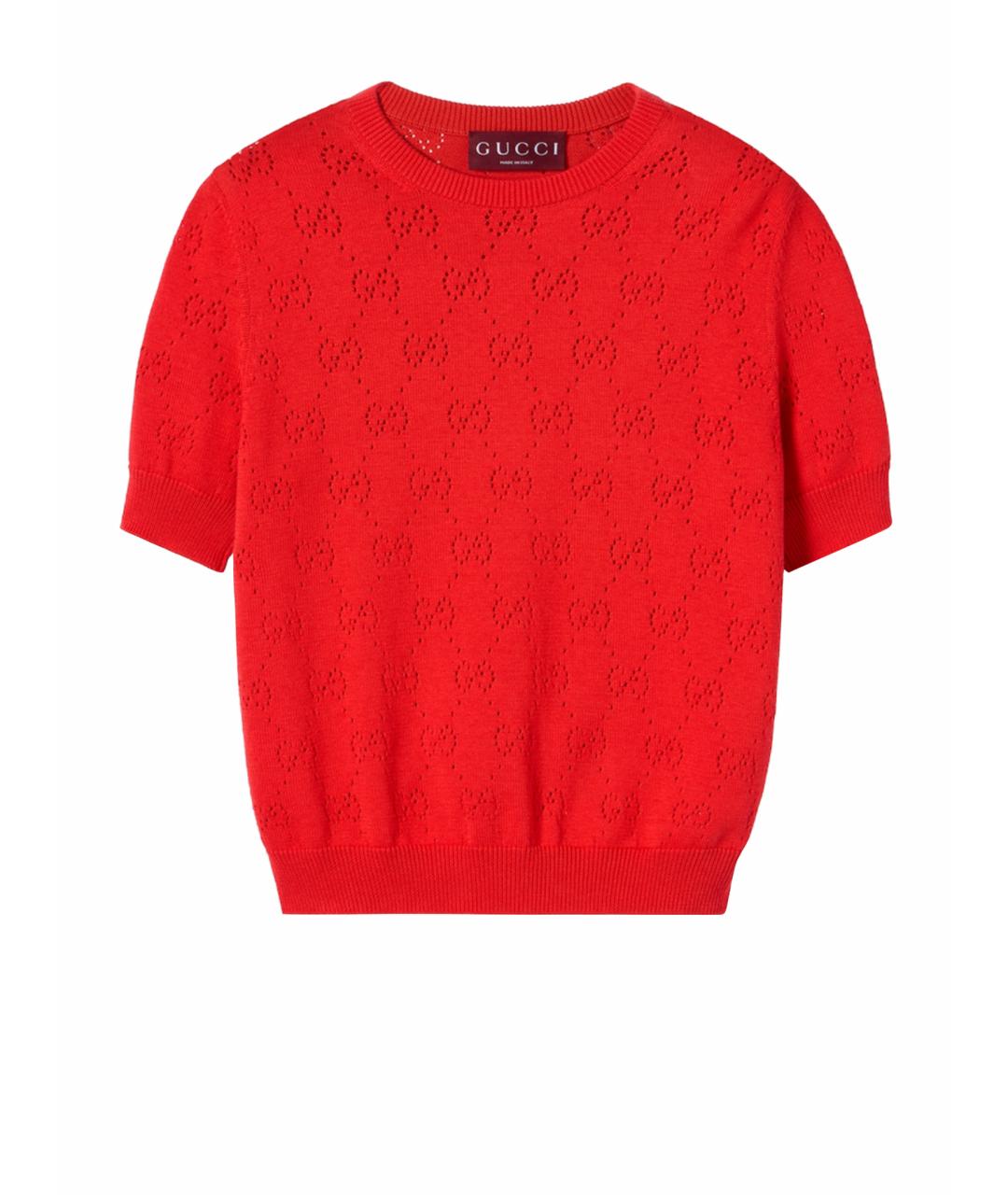 GUCCI Красный шелковый джемпер / свитер, фото 1